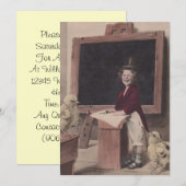 Sweet Antiek School Teacher Education Invitations Kaart (Voorkant / Achterkant)