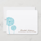 Sweet Aqua Dandelions Flat Note-kaarten Kaart (Voorkant)