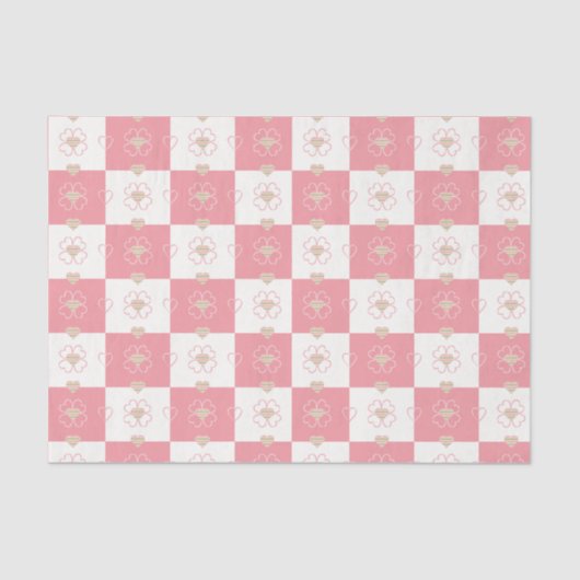Sweet Argyle Hearts geruit weefselpapier Tissuepapier (Voorkant)