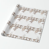 Sweet Argyle Mouse met Spoon, Fence, Mouse Cadeaupapier (Uitgerold)