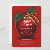 Sweet Arrival Red Apple Baby shower Kaart (Voorkant)