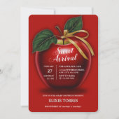 Sweet Arrival Red Apple Baby shower Kaart (Voorkant)
