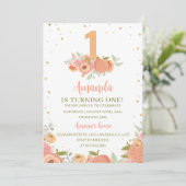 Sweet As A Peach 1er Anniversaire Invitation (Debout devant)