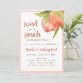 Sweet As A Peach 1st Birthday Party Invitations (Debout devant)
