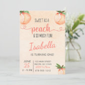 Sweet as a Peach Anniversaire Fête Invitation (Debout devant)