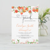 Sweet As A Peach Anniversaire Fête Invitation (Debout devant)
