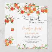 Sweet As A Peach Anniversaire Fête Invitation (Devant / Derrière)