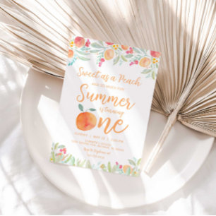 Sweet as a Peach Anniversaire Invitation