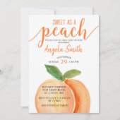 Sweet as a Peach Baby shower Invitation (Devant)