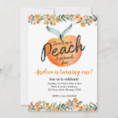 Sweet as a Peach First Birthday Invitation (Devant)