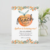 Sweet as a Peach First Birthday Invitation (Debout devant)
