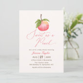 Sweet as a Peach Minimalist Baby shower Invitation (Debout devant)