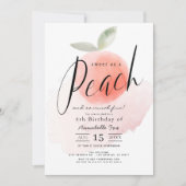 Sweet as a Peach Watercolor Invitation d'anniversa (Devant)