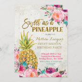 Sweet as ananas Birthday Invitation (Devant / Derrière)