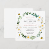 Sweet As Can Bee Daiseis Baby shower Invitation (Devant / Derrière)