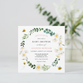 Sweet As Can Bee Daiseis Baby shower Invitation (Debout devant)