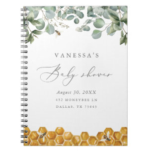 Sweet as Can Bee Greenery Baby shower Guest Book Notitieboek