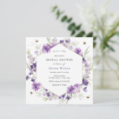 Sweet as Can Bee Lavender Bridal Shower Invitation (Debout devant)