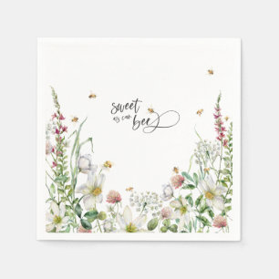 Sweet as can bee Waterverf Floral Honeybee Napkin Servet