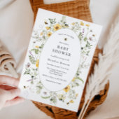 Sweet as Can Bee Yellow Flowers Baby Shower Kaart