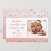 Sweet As Daisy's Baby Faire-part de naissance (Devant / Derrière)