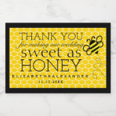 Sweet As Honey Aangepaste Gast Favor Label Voedselcontainer Etiket (Enkel label)