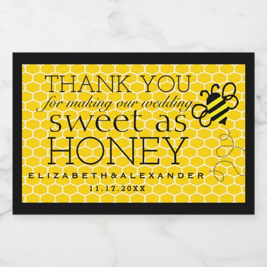 Sweet As Honey Aangepaste Gast Favor Label Voedselcontainer Etiket (Enkel label)