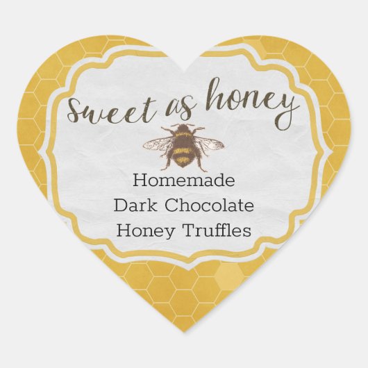 Sweet As Honey Hart Sticker (Voorkant)