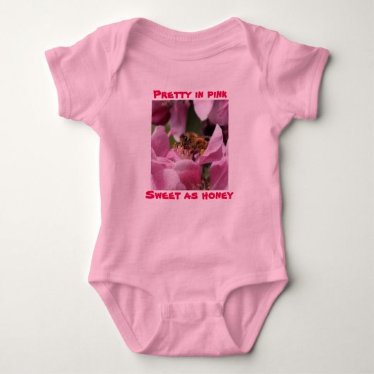 Sweet as Honey met honingbij en krabappelbloesem Romper (Voorkant)