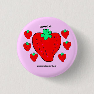 Sweet As Strawberriez pastel pixel art mini knop Ronde Button 3,2 Cm