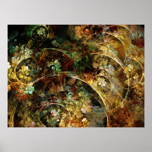 Sweet Autumn Abstracte Fractal Art Poster (Voorkant)
