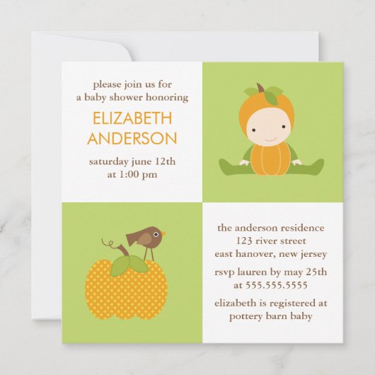 Sweet Autumn Baby shower Kaart (Voorkant)