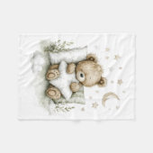 Sweet baby bear fast asleep on fluffy clouds fleece deken (Voorkant (Horizontaal))