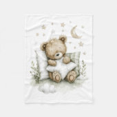 Sweet baby bear fast asleep on fluffy clouds fleece deken (Voorkant)
