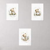Sweet baby bear fast asleep on fluffy clouds muurkunst sets (Voorkant)
