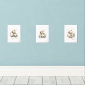 Sweet baby bear fast asleep on fluffy clouds muurkunst sets (Houten vloer)