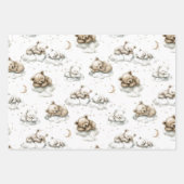 Sweet baby bears fast asleep on fluffy clouds inpakpapier vel (Voorkant 2)