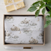 Sweet baby bears fast asleep on fluffy clouds tissuepapier (Geschenk)