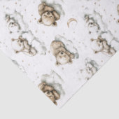 Sweet baby bears fast asleep on fluffy clouds tissuepapier (Detail)