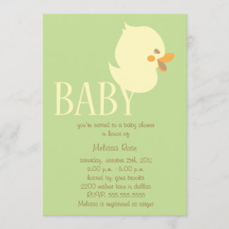 Sweet Baby bederven met groen Baby shower nodigt u Kaart