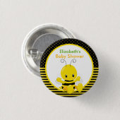 Sweet Baby Bee Baby shower Button (Voorkant /achterkant)