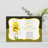 Sweet Baby Bee Baby shower Invitation (Debout devant)