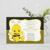 Sweet Baby Bee Baby shower Invitation (Debout devant)