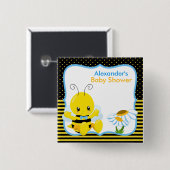 Sweet Baby Bee Boy Baby shower Button (Voorkant /achterkant)