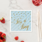 Sweet Baby Blue en Gold Confetti Servetten (Insitu)