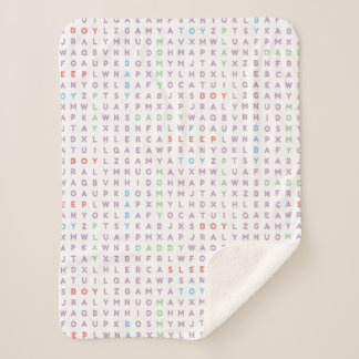 Sweet Baby Boy Alphabet ABCs Rich Warm Colors Sherpa Deken