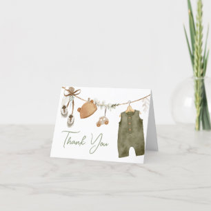 Sweet Baby Boy Boho Kleding Baby shower Bedankkaart