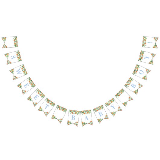 Sweet Baby Boy Citrus Powder Blauw Baby shower Vlaggetjes (Alle)