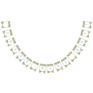 Sweet Baby Boy Citrus Powder Blue Baby shower Vlaggetjes