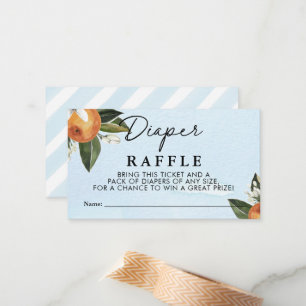 Sweet Baby Boy Clementine Boy Diaper Raffle Notitiekaartje